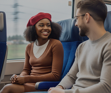Personnes vérifiées dans un train